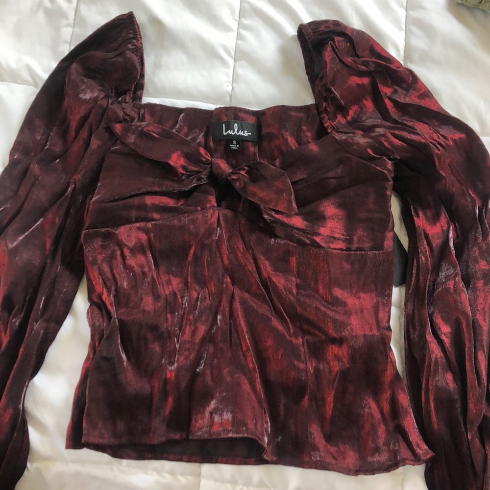 Lulus Satin Long sleeve shirt